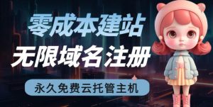 2023【零成本建站】无限撸域名教程+永久兔费云托管主机-阳知网创资源库