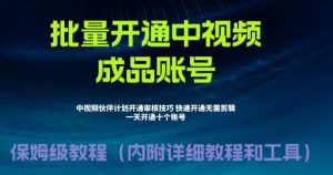 外面收费1980的暴力开通中视频计划教程，内附详细的快速通过中视频伙伴计划的办法-阳知网创资源库