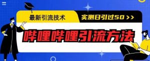 最新引流技术，哔哩哔哩引流方法，实测日引50人【揭秘】-阳知网创资源库