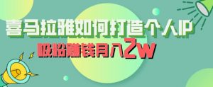 喜马拉雅如何打造个人IP,吸粉赚钱月入2W【揭秘】-阳知网创资源库