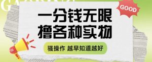 一分钱无限撸实物玩法，让你网购少花冤枉钱【揭秘】-阳知网创资源库