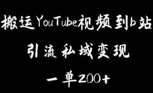 搬运YouTube视频到b站,引流私域一单利润200+,几乎0成本!【揭秘】-阳知网创资源库
