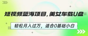 短视频蓝海项目,美女车载U盘,轻松月入过万,适合0基础小白【揭秘】-阳知网创资源库