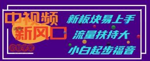 中视频新风口,新板块易上手,流量扶持大,小白起步福音【揭秘】-阳知网创资源库