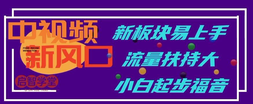 中视频新风口，新板块易上手，流量扶持大，小白起步福音【揭秘】-阳知网创资源库