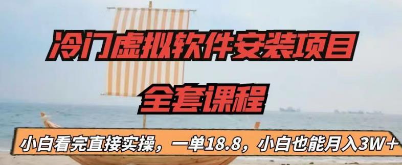 冷门虚拟软件安装项目,一单18.8,小白也能月入3W+【揭秘】-阳知网创资源库