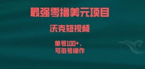 最强零撸美元项目,沃克短视频,单号100+,可多号操作【揭秘】-阳知网创资源库