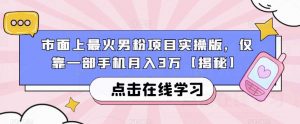 市面上最火男粉项目实操版,仅靠一部手机月入3万【揭秘】-阳知网创资源库
