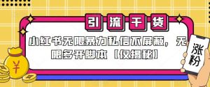 小红书无限暴力私信不屏蔽,无限多开脚本【仅揭秘】-阳知网创资源库