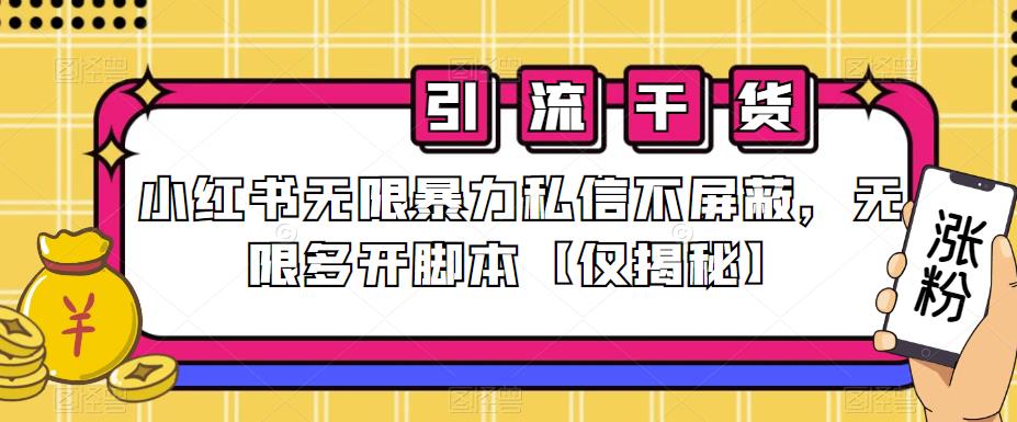小红书无限暴力私信不屏蔽，无限多开脚本【仅揭秘】-阳知网创资源库