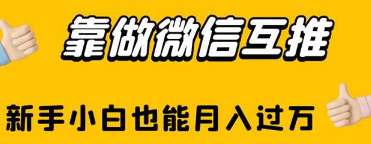 靠做微信互推,新手小白也能月入过万【揭秘】-阳知网创资源库