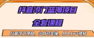外面收费1288的抖音冷门蓝海项目,新手也可批量操作,月入1W+【揭秘】-阳知网创资源库