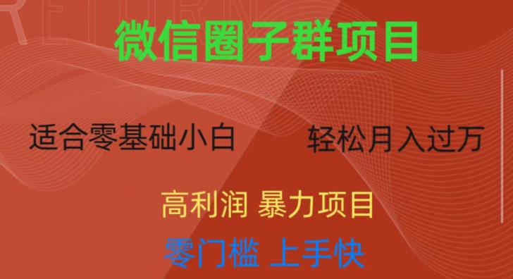 微信资源圈子群项目,零门槛,易上手,一个群1元,一天轻轻松松300+【揭秘】-阳知网创资源库