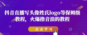 抖音直播写头像姓氏logo等保姆级教程,火爆撸音浪教程【揭秘】-阳知网创资源库