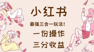 小红书最强三合一玩法，一份操作获得三份收益！【揭秘】-阳知网创资源库