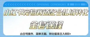 实测日入800的项目小红书宠物赛道配合私域转化玩法，适合新手小白操作，简单无脑【揭秘】-阳知网创资源库