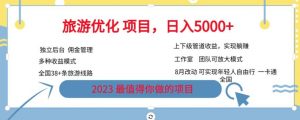 旅游优化项目,2023最值得你做的项目没有之一,带你月入过万-阳知网创资源库