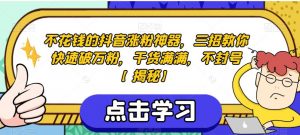 不花钱的抖音涨粉神器,三招教你快速破万粉,干货满满,不封号【揭秘】-阳知网创资源库