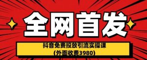 全网首发:抖音免费投放引流实操课(外面收费3980)【揭秘】-阳知网创资源库