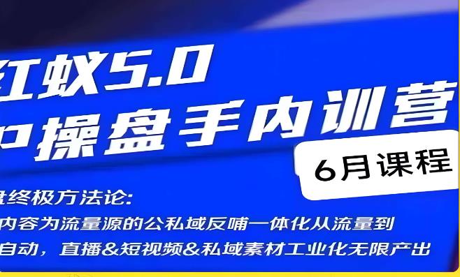 红蚁5.0IP操盘手内训营,IP操盘终极方法论-阳知网创资源库