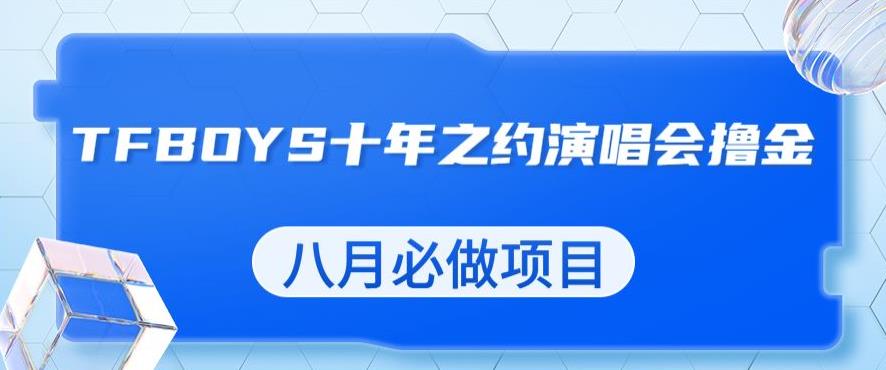 最新蓝海项目,靠最近非常火的TFBOYS十年之约演唱会流量掘金,八月必做的项目【揭秘】-阳知网创资源库