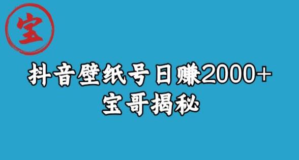 宝哥抖音壁纸号日赚2000+,不需要真人露脸就能操作【揭秘】-阳知网创资源库