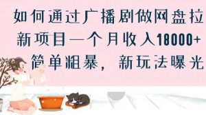如何通过广播剧做网盘拉新项目一个月收入18000+，简单粗暴，新玩法曝光【揭秘】-阳知网创资源库