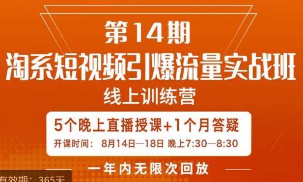 南掌柜·淘系短视频引爆流量实战班,短视频是一个没有天花板的流量入口-阳知网创资源库