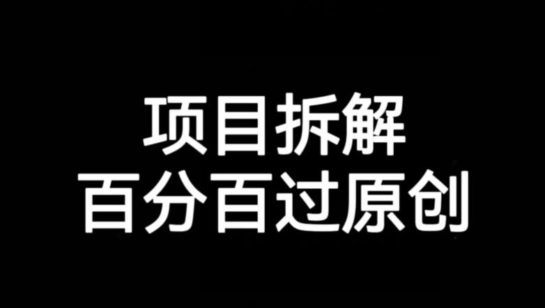 项目拆解赛道百分百过原创【揭秘】-阳知网创资源库