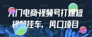 九门电商·视频号打爆短视频挂车,风口项目-阳知网创资源库