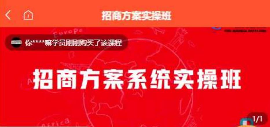 【一度招商】招商方案系统实操班 价值1980元-阳知网创资源库