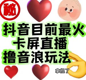 外面收费1980的抖音卡屏直播玩法，一个抖音号可以撸几百到几千不等【详细玩法教程】-阳知网创资源库
