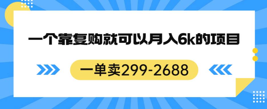 一单卖299-2688,一个靠复购就可以月入6k的暴利项目【揭秘】-阳知网创资源库