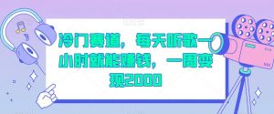 冷门赛道,每天听歌一小时就能赚钱,一周变现2000【揭秘】-阳知网创资源库