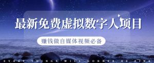 最新免费虚拟数字人项目,赚钱做自媒体视频必备【揭秘】-阳知网创资源库