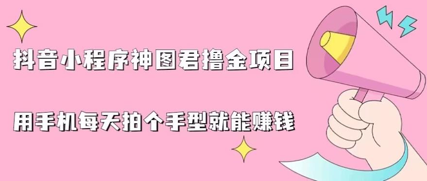 抖音小程序神图君撸金项目,用手机每天拍个手型挂载一下小程序就能赚钱【揭秘】-阳知网创资源库