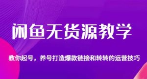 闲鱼无货源教学,教你起号,养号打造爆款链接以及转转的运营技巧-阳知网创资源库
