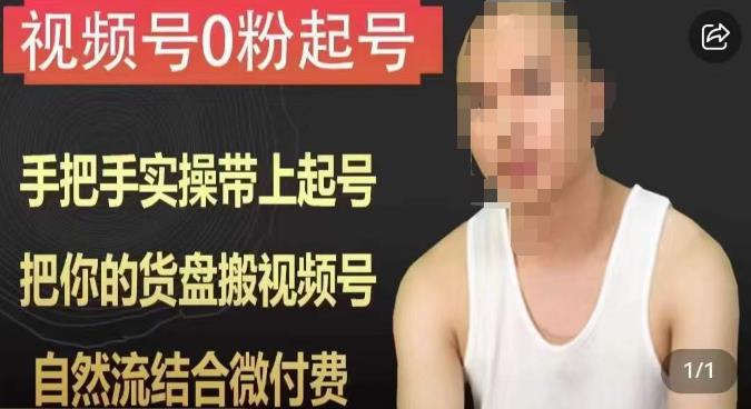 天诺老吴视频号0粉起号课程,手把手实操带上起号,把你的货盘搬视频号,自然流结合微付费-阳知网创资源库