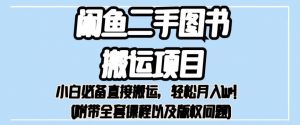 外面卖1980的闲鱼二手图书搬运项目，小白必备直接搬运，轻松月入1w+【揭秘】-阳知网创资源库