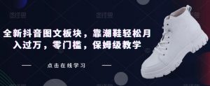 全新抖音图文板块,靠潮鞋轻松月入过万,零门槛,保姆级教学【揭秘】-阳知网创资源库