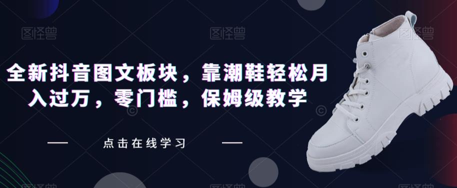 全新抖音图文板块,靠潮鞋轻松月入过万,零门槛,保姆级教学【揭秘】-阳知网创资源库