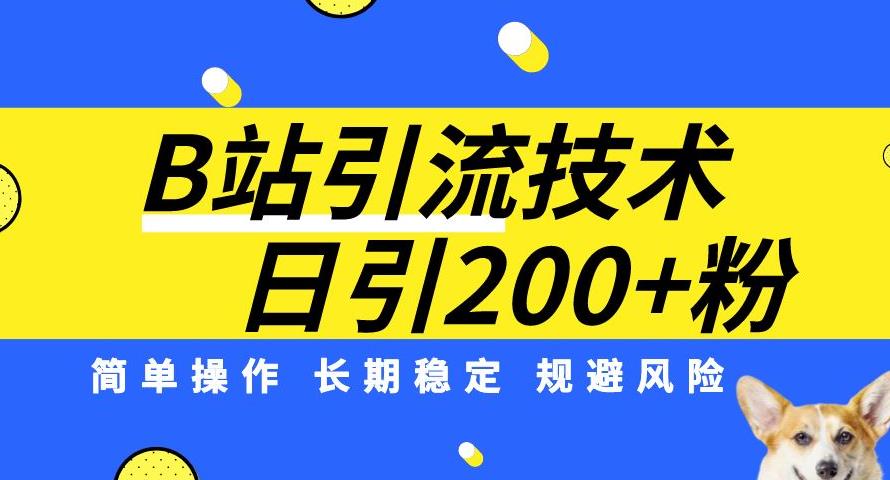 B站引流技术：每天引流200精准粉，简单操作，长期稳定，规避风险-阳知网创资源库