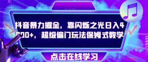 抖音暴力掘金,靠闪烁之光日入4000+,超级偏门玩法保姆式教学-阳知网创资源库