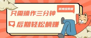 只需操作三分钟,获得被动美金收入,后期轻松躺赚,保姆级教程【揭秘】-阳知网创资源库