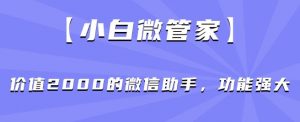 【小白微管家】价值2000的微信助手,功能强大-阳知网创资源库