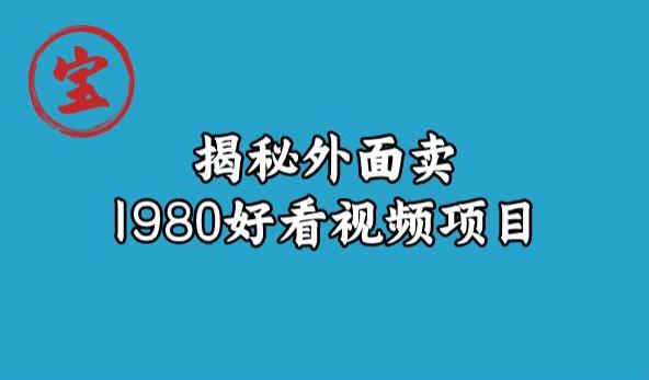 宝哥揭秘外面卖1980好看视频项目,投入时间少,操作难度低-阳知网创资源库