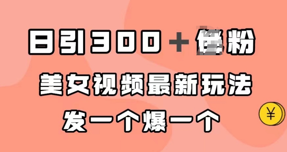 日引300+男粉,美女视频最新玩法,发一个爆一个【揭秘】-阳知网创资源库