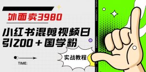 外面卖3980小红书混剪视频日引200+国学粉实战教程【揭秘】-阳知网创资源库