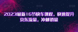 2023最新16节快车课程,快速提升京东流量,冲刺销量-阳知网创资源库