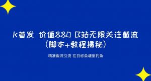 K首发价值880 B站无限关注截流精准引流(脚本+教程揭秘)-阳知网创资源库